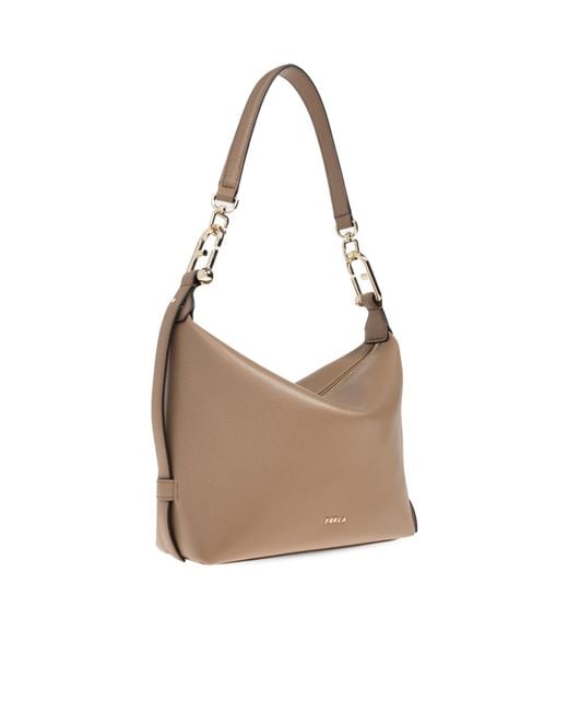 Furla White Tonie Mini Logo Shoulder Bag