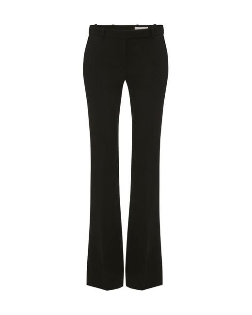 McQueen Black Tailored Flared Pants