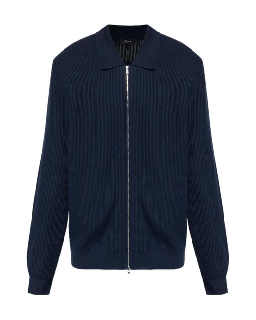 Theory Blue Long-Sleeved Cardigan for men