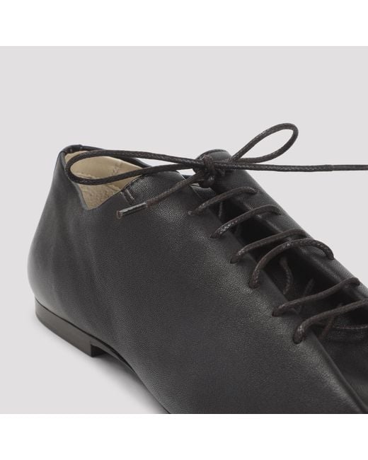 Lemaire Black Souris Folded Leather Lace-Up Derby