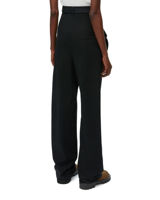 Loewe Black Belted Draped Trousers