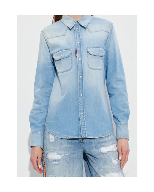 DSquared² Blue Buttoned Denim Shirt