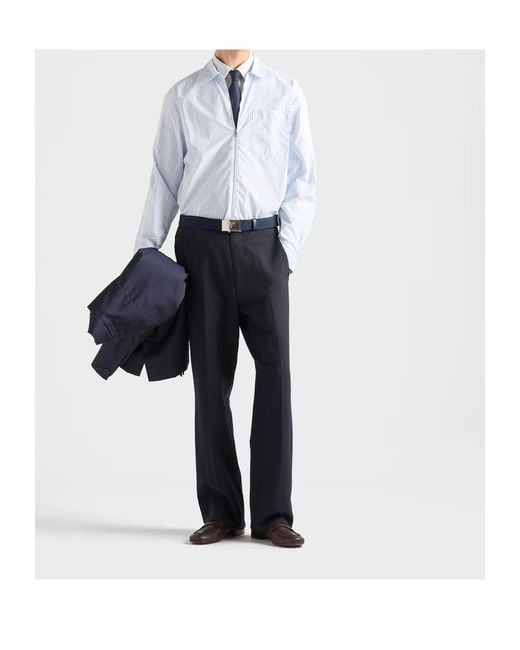 Prada White Stretch-Cotton Shirt for men
