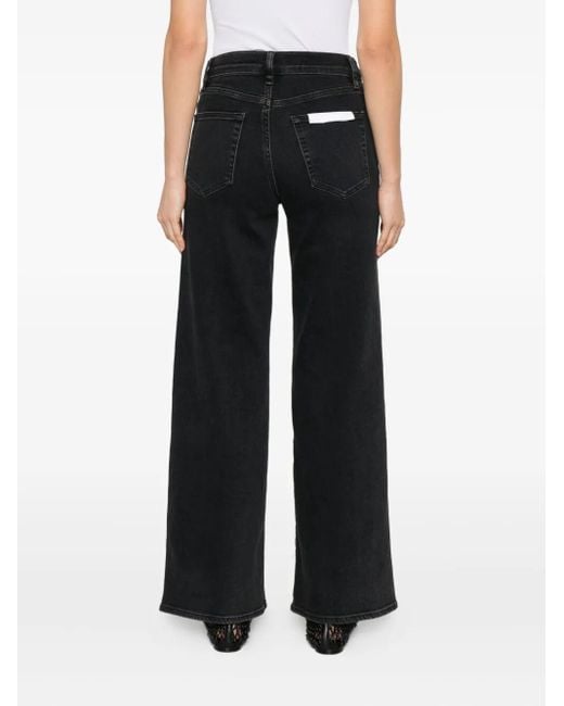 FRAME Blue High-Waisted Wide-Leg Jeans