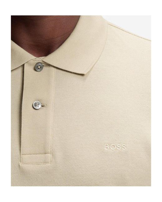 Boss White Logo Short-Sleeve Polo Shirt for men
