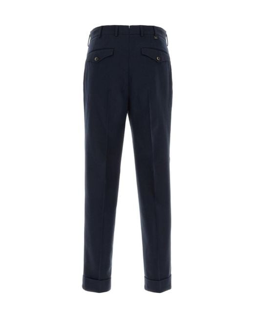 Pt Pantaloni Blue Casual Trousers With Belt Loops for men