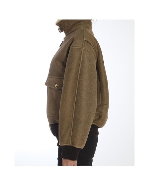 Céline Green Long-Sleeved Leather Jacket