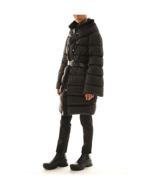 Ermanno Scervino Black Belted Hooded Coat