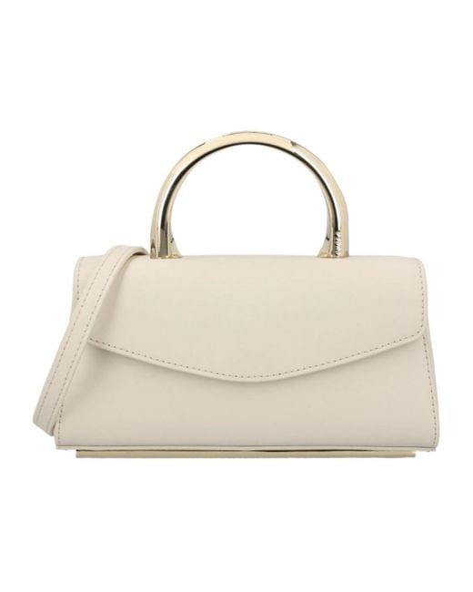 Furla Natural Foldover Top Handle Bag