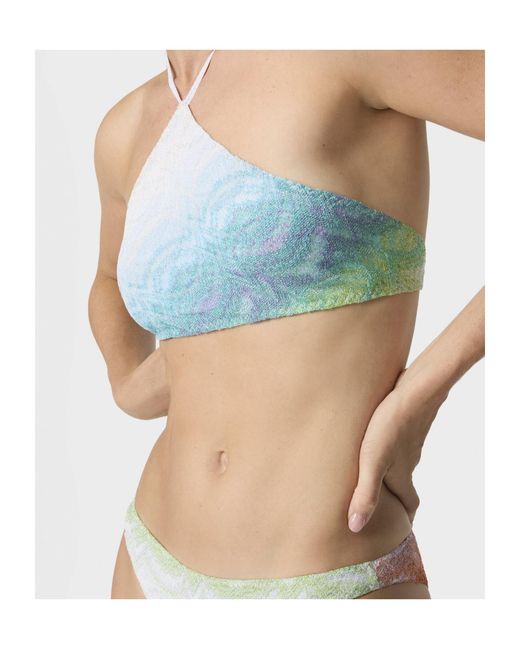 Missoni Blue Halterneck Patterned Bikini