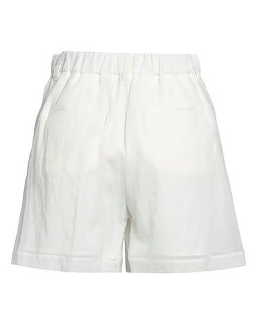 Brunello Cucinelli White Elastic Bermuda Shorts