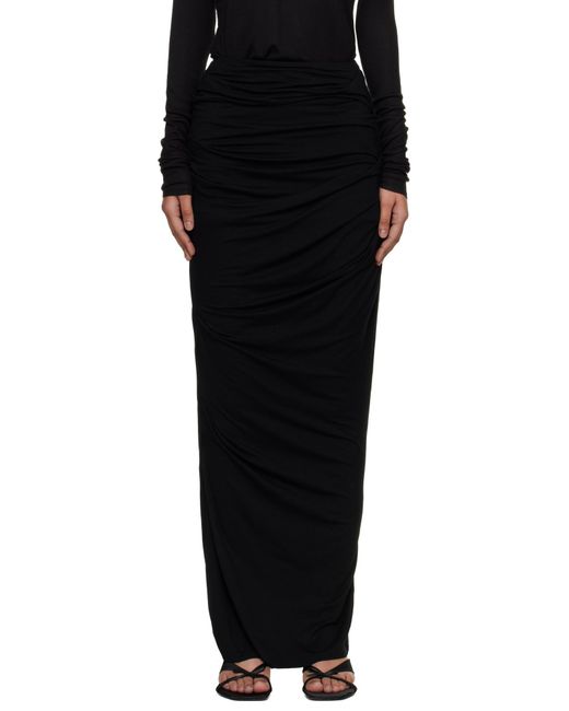 Entire studios Black Draped Maxi Skirt