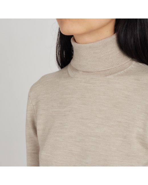 Gabriela Hearst Natural High-Necked Long-Sleeved Sweater