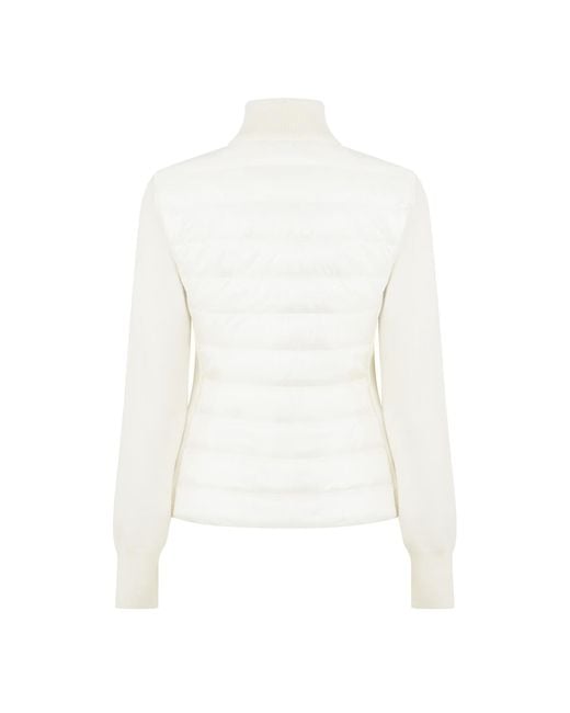 Moncler White Zipper Down Jacket