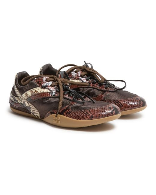 Miu Miu Brown Gymnasium Sneakers