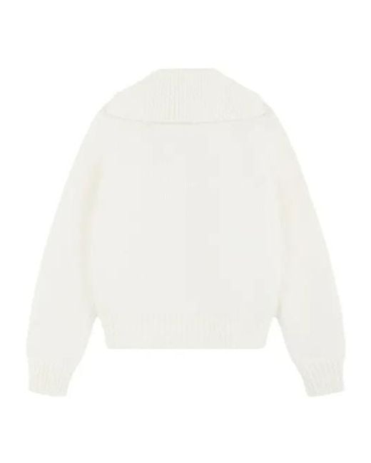 we11done White Rib Long-Sleeved Sweater