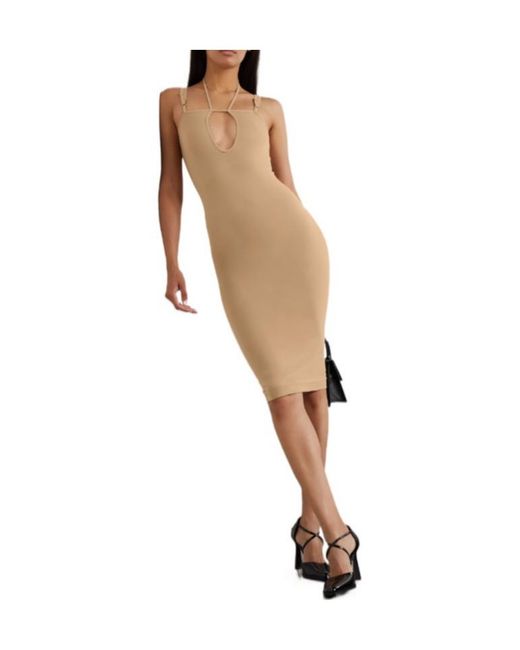 ANDREADAMO Natural Cutout Midi Dress