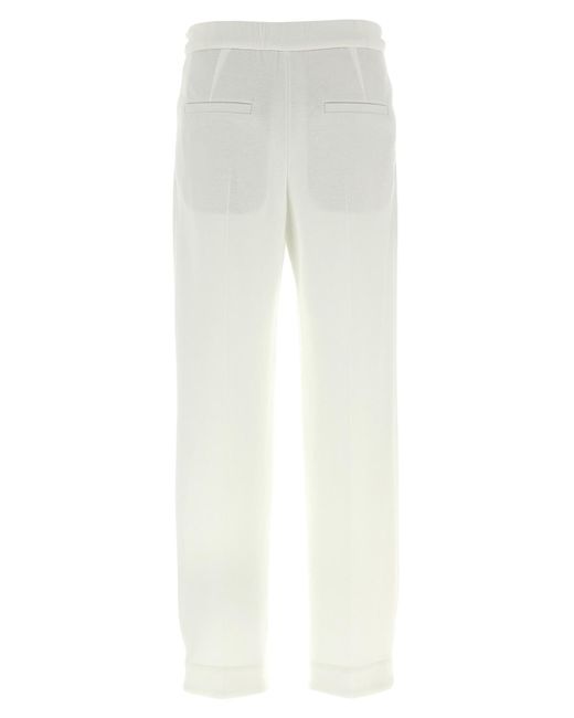 Brunello Cucinelli White Piquã Pants