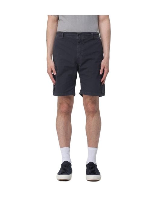 Ecoalf Gray Logo-Patch Cargo Shorts for men
