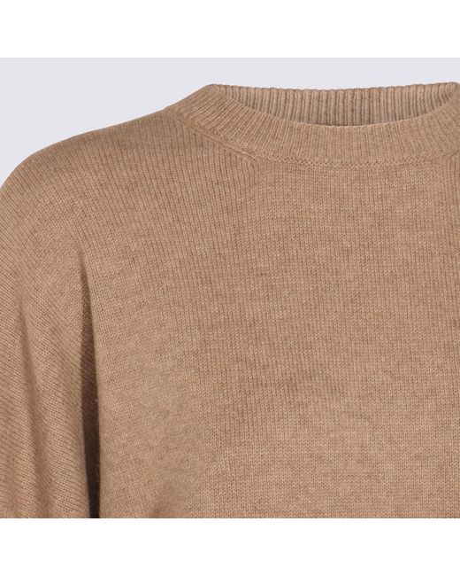 Brunello Cucinelli Brown Monile Detail Knitted Jumper