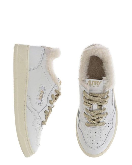 Autry White Low Lace-Up Sneakers