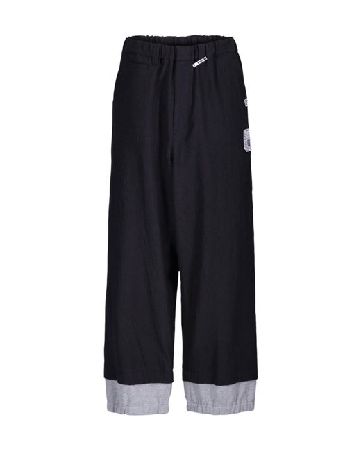 Maison Mihara Yasuhiro Black Elastic Waist Casual Pants for men