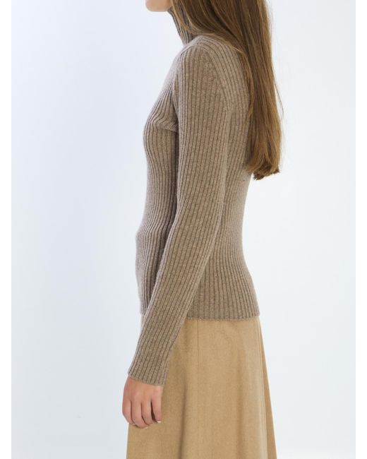 Max Mara Brown Aral High-Neck Jumper