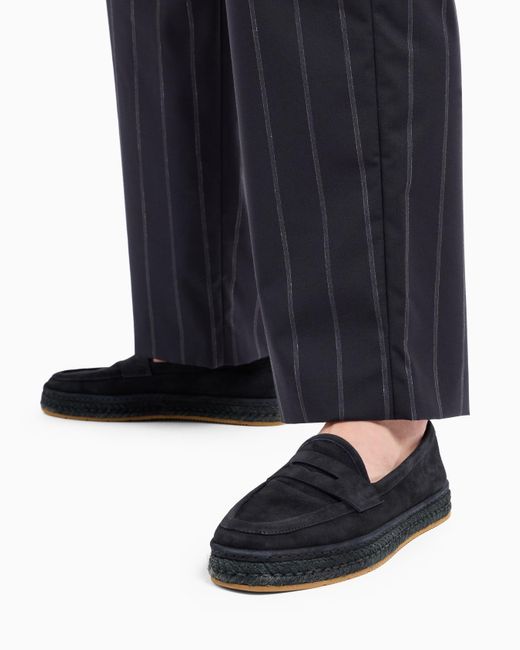 Giorgio Armani Blue Suede Espadrilles for men