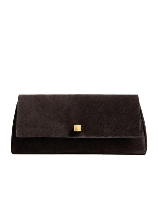 Khaite Black Audrey Foldover Clutch Bag