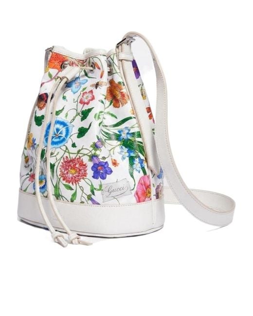 Gucci White Venice Small Bucket Bag