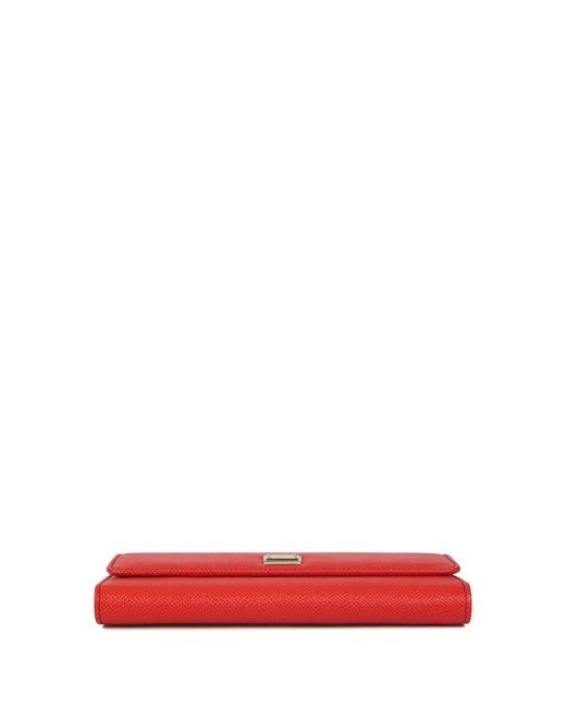 Dolce & Gabbana Red Logo Details Wallet