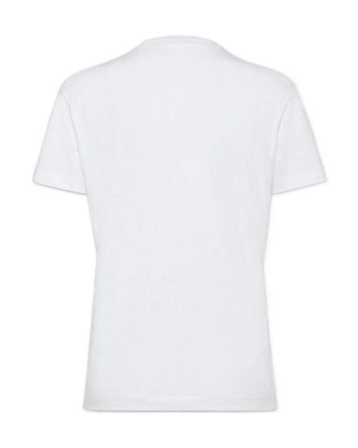 DSquared² White D2 Logo-Print T-Shirt