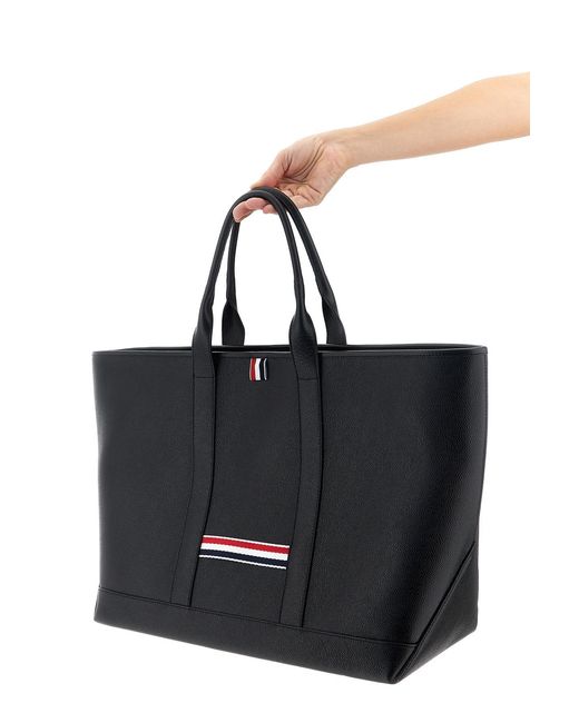 Thom Browne Black Medium Tool Tote Bag for men
