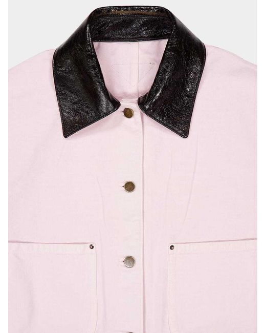 Prada Pink Button-Up Cropped Jacket