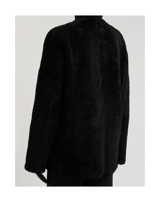 Totême Black Shearling Coat