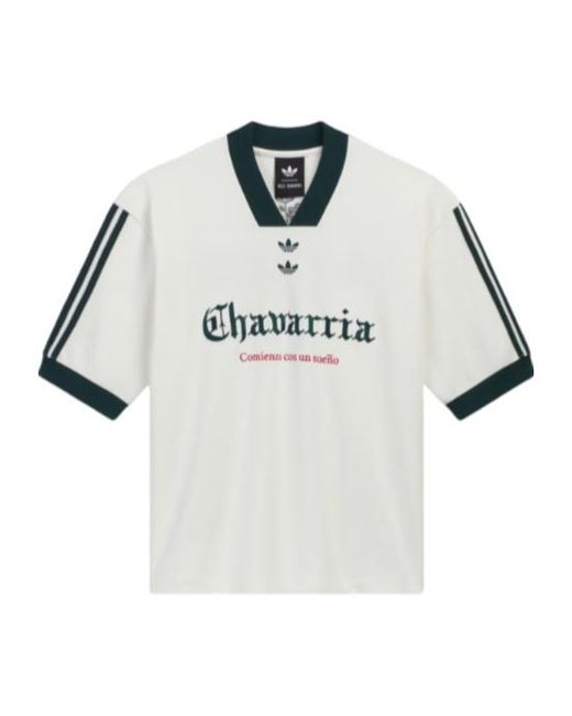 Adidas Originals Metallic X Willy Chavarria Logo-Print V-Neck T-Shirt for men