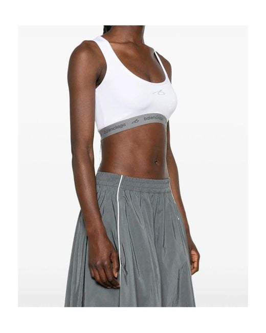 Balenciaga White Logo Detailed Sports Bra