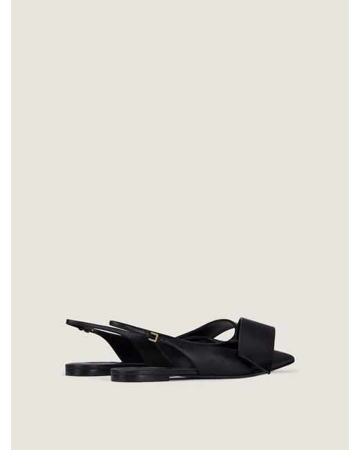 Givenchy Black Twisted Ribbon Flat Slingbacks