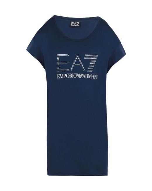 EA7 Blue Round-Necked T-Shirt
