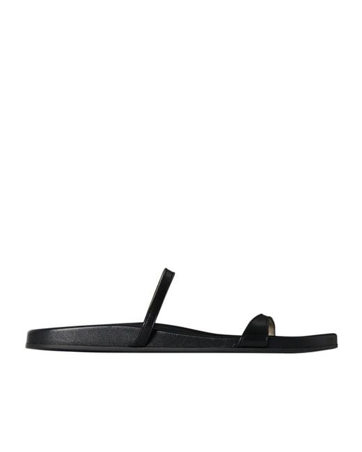 The Row White Hugh Thin Strap Slide
