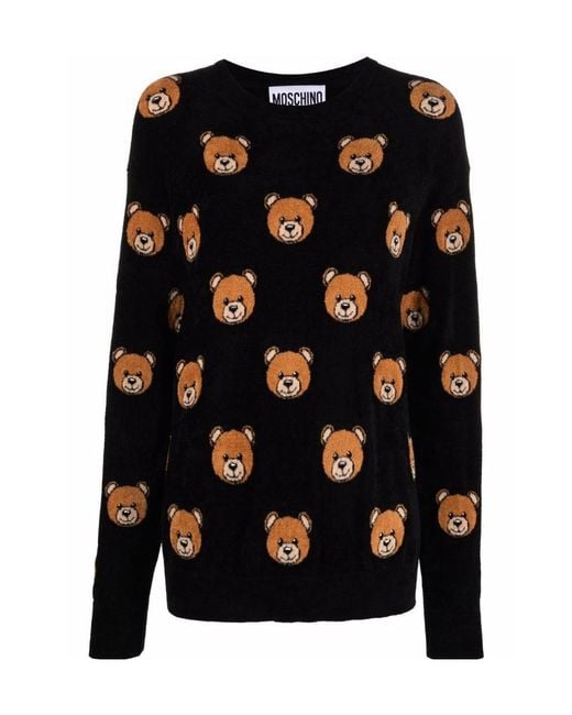 Moschino Black Teddy Bear-Print Jumper
