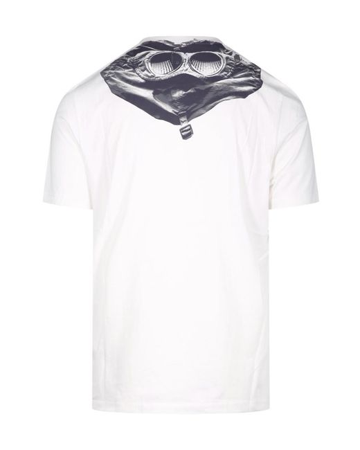 C P Company White Short-Sleeved Round Neck T-Shirt for men