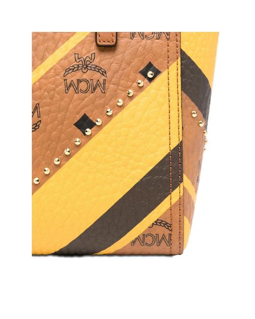 MCM Metallic Stud Embellished Tote Bag