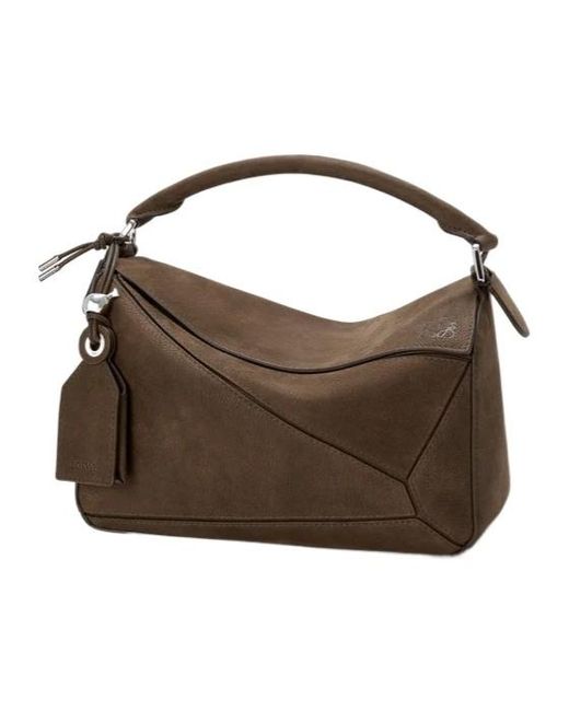 Loewe Brown Anagram Debossed Puzzle Small Bag