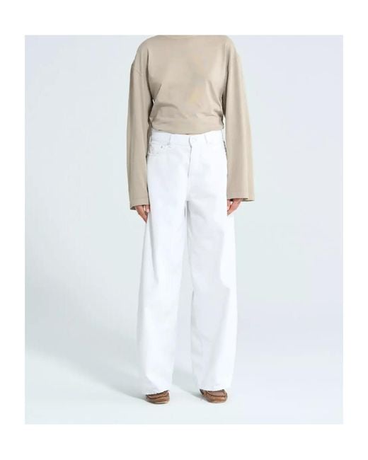 Haikure White Belt-Loop Jeans