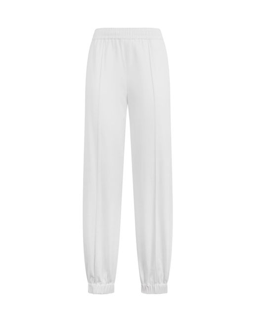 Fabiana Filippi White Elasticated-Waist Tapered-Leg Trousers