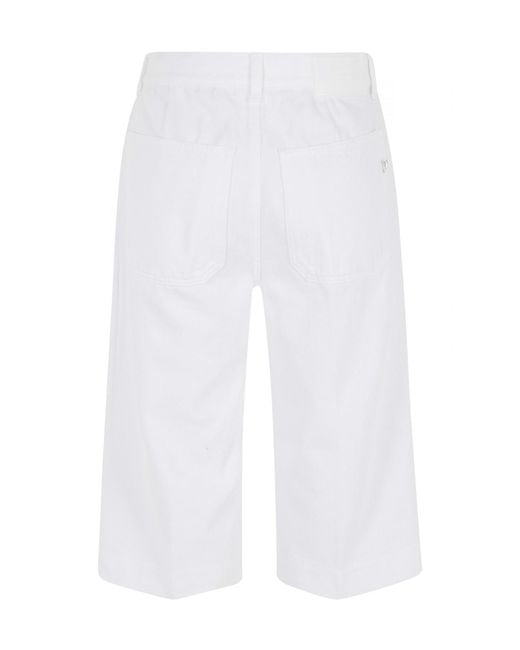 Dondup White Straight-Leg Bermuda Shorts