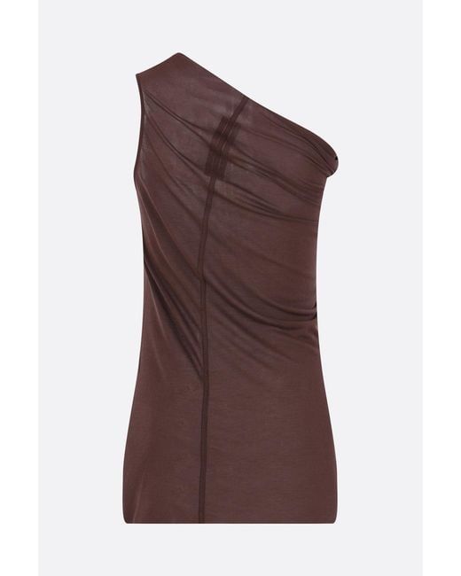 Rick Owens Brown Athena Asymmetric Sleeveless Top