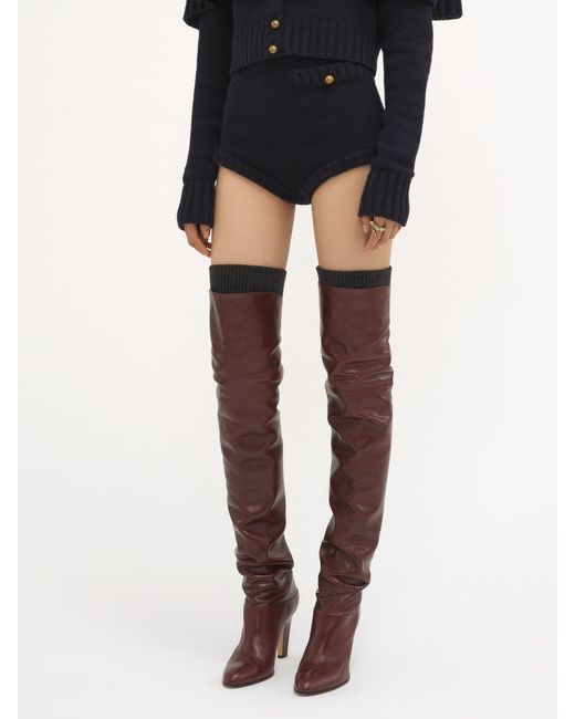 Chloé Blue Wool And Cashmere High-Rise Mini Shorts