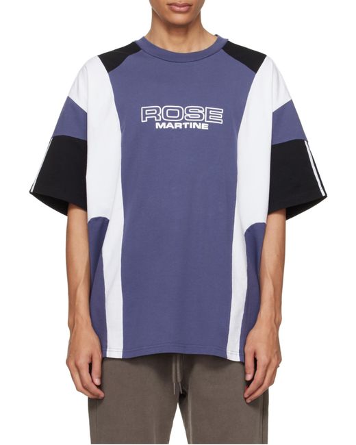 Martine Rose Blue Oversized Panelled T-Shirt for men